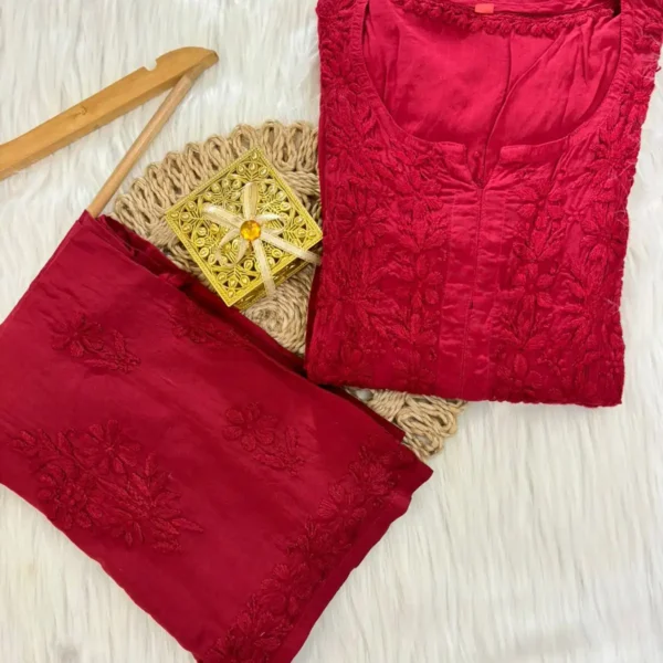 Rahsha Kurta Set Pure Modal Butter Soft Fabric - Red