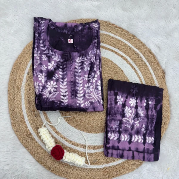 Rangeen Tye Die Dobby Naira Set - Dark Purple