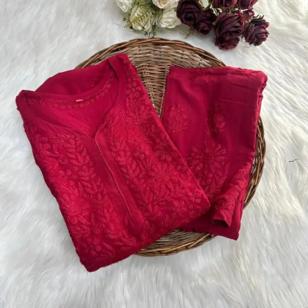 Kashish Modal Kurta Set - Red