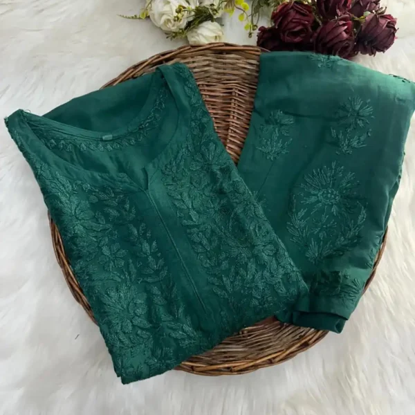 Kashish Modal Kurta Set - Green