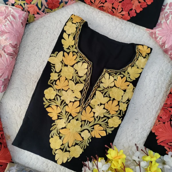 Surkh Kashmiri Pheran Kurti - Black