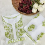 Manisha White Multithread Chikankari Kurta Set - Lime Green