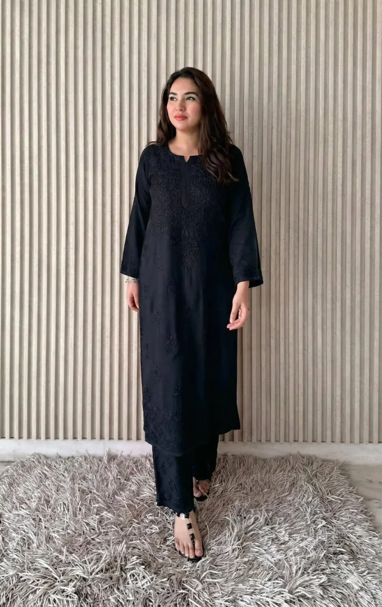 Shradha Rayon Cotton Chikankari Kurta Set